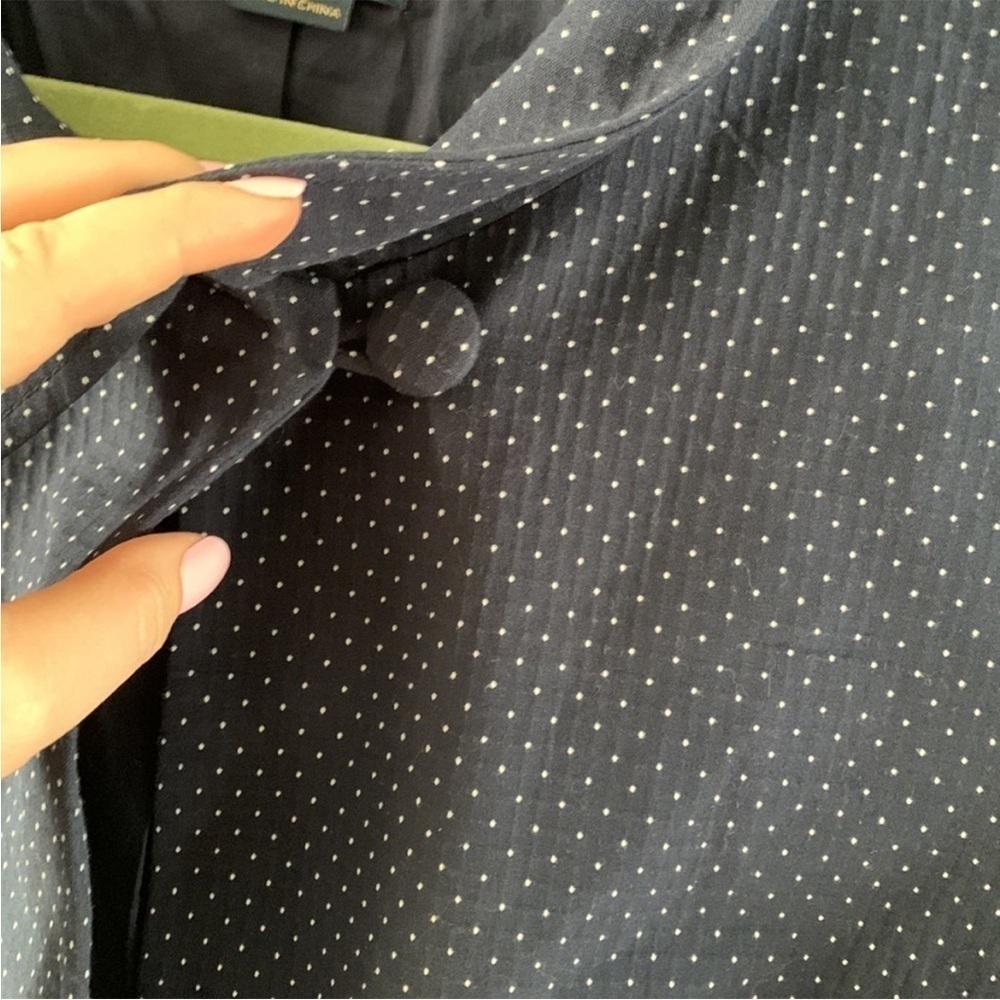 Pendleton Collared Blazer Cape  Navy with white pin dots - Picture 8 of 10